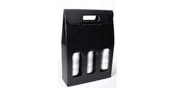 Wijn draagdoos 3 Flessen Zwart