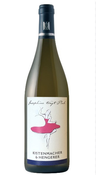 Kistenmacher Josephine trägt Pink trocken VDP Gutswein 75cl