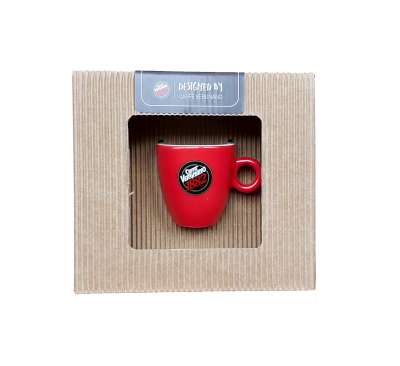 Vergnano Tazza + Piatto Espresso Rossa Matt Regalo (rood)