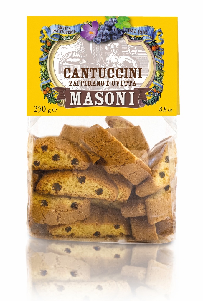 Masoni Cantuccini Zafferano E Uvetta 250g Sacchetto