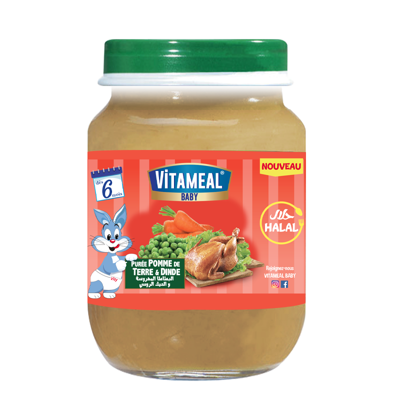 Vitameal Puree Pomme de Terre et Dinde 2 x 190 g