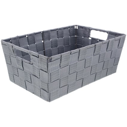 [act2529983g] Mand silk ribbon groot grijs 38x26x18 cm