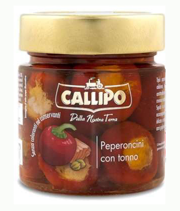 [calconrpv0225petp06] Callipo Peperoncino Ripieni con Tonno 240g