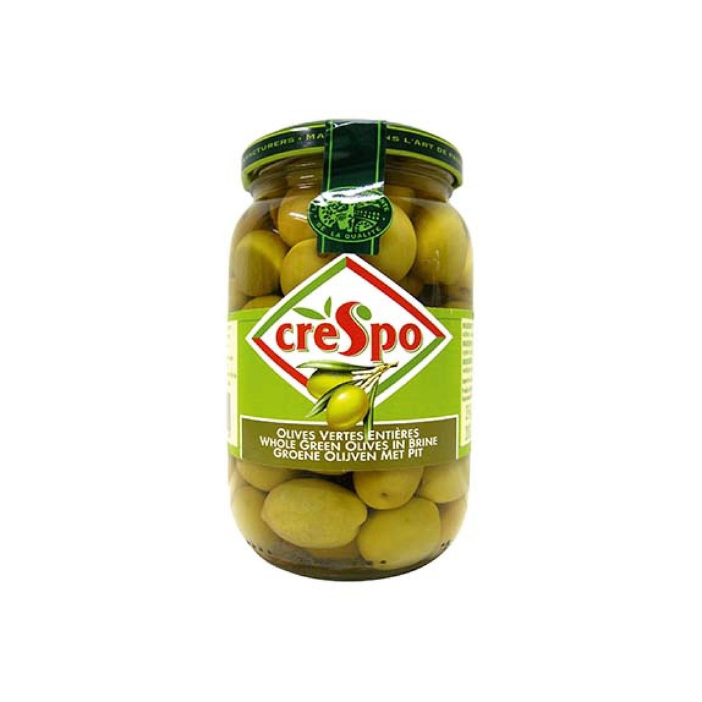 Crespo olives vertes entières bocale 37cl 26/29