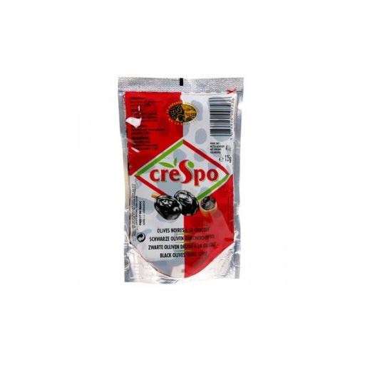 Crespo* Olijven zwart op zijn Grieks sachet 125g