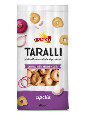[lmomltaralcip] La Mole Taralli Cipolla 200 g