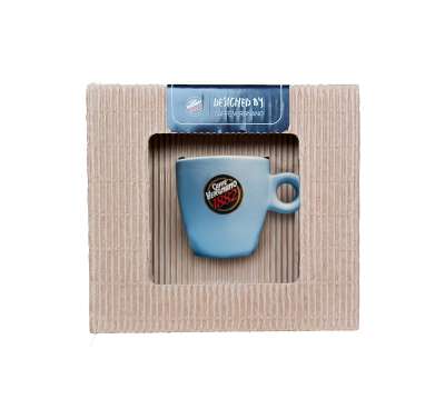 [vermer70003c] Vergnano Tazza + Piatto Espresso Blu Matt Regalo (blauw)