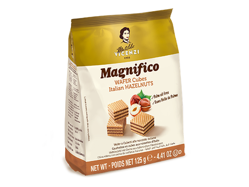 [vic2297] Vicenzi Magnifico Wafer a Cuebtti alle Nocciole 125g