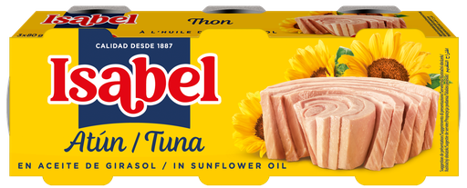 [isa1042331400] Isabel Atun en Aceite de Girasol 3x80g