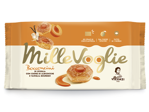 [vic5234] Vicenzi Millefoglie Albicocca e Vaniglia 90g
