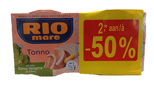 [riotonnoev50%] Rio Mare Tonno in Olio di Oliva Extra Vierge 2x160g PROMO 2e à -50%