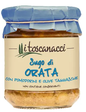 [tossuvv205] Toscanacci Sugo di Orata con Pomodorini e Olive Taggiasche 180g