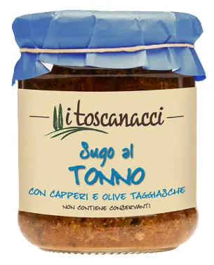 [tossuvv465] Toscanacci Sugo al Tonno con Capperi ed Olive Taggiasche 180g