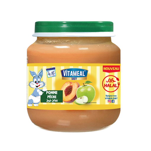 [vitabcp00054] Vitameal Pomme Peche 2 x 120 g