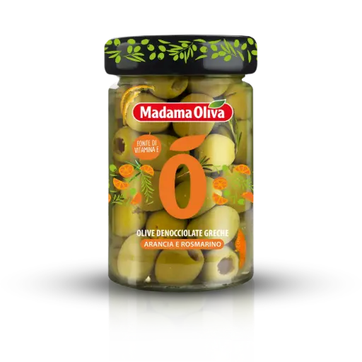 [madoSP2AR014J] Madama Oliva Olive Denocciolate Greche Arancia e Rosmarino 327ml