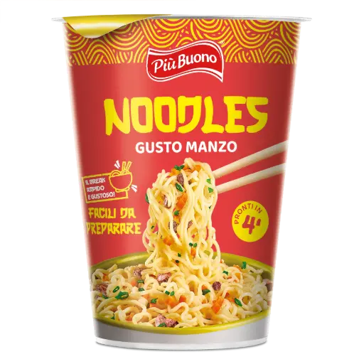 [piu1665] Piu Buono Noodles Gusto Manzo 65g