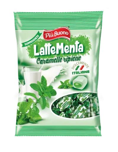 [piu1740] Piu Buono Caramelle latte menta 175g
